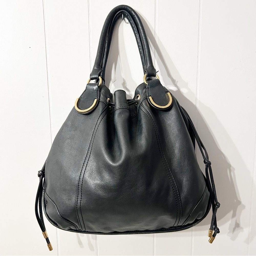 JUICY COUTURE Black Leather Sachel Handbag
